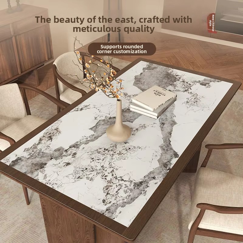 Home Textiles Premium - Premium-Tischmatte mit Marmormuster, wasserdicht, ölbeständig, Leder,