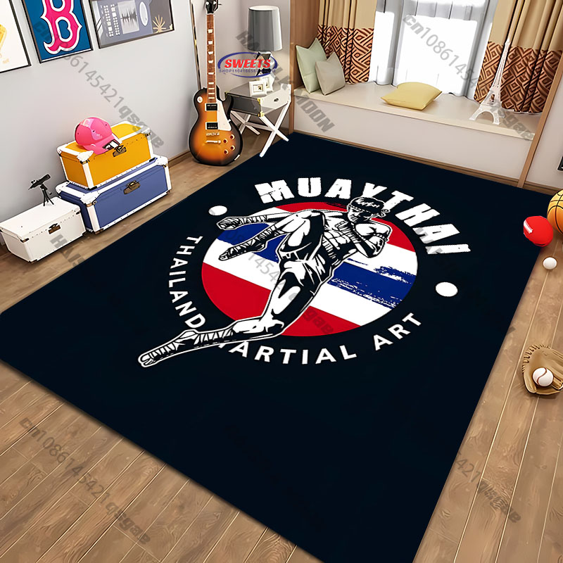 Home Textiles Rug - Kostenloser Versand! Teppich mit Muay-Thai-Symbol-Motiv, bedruckter