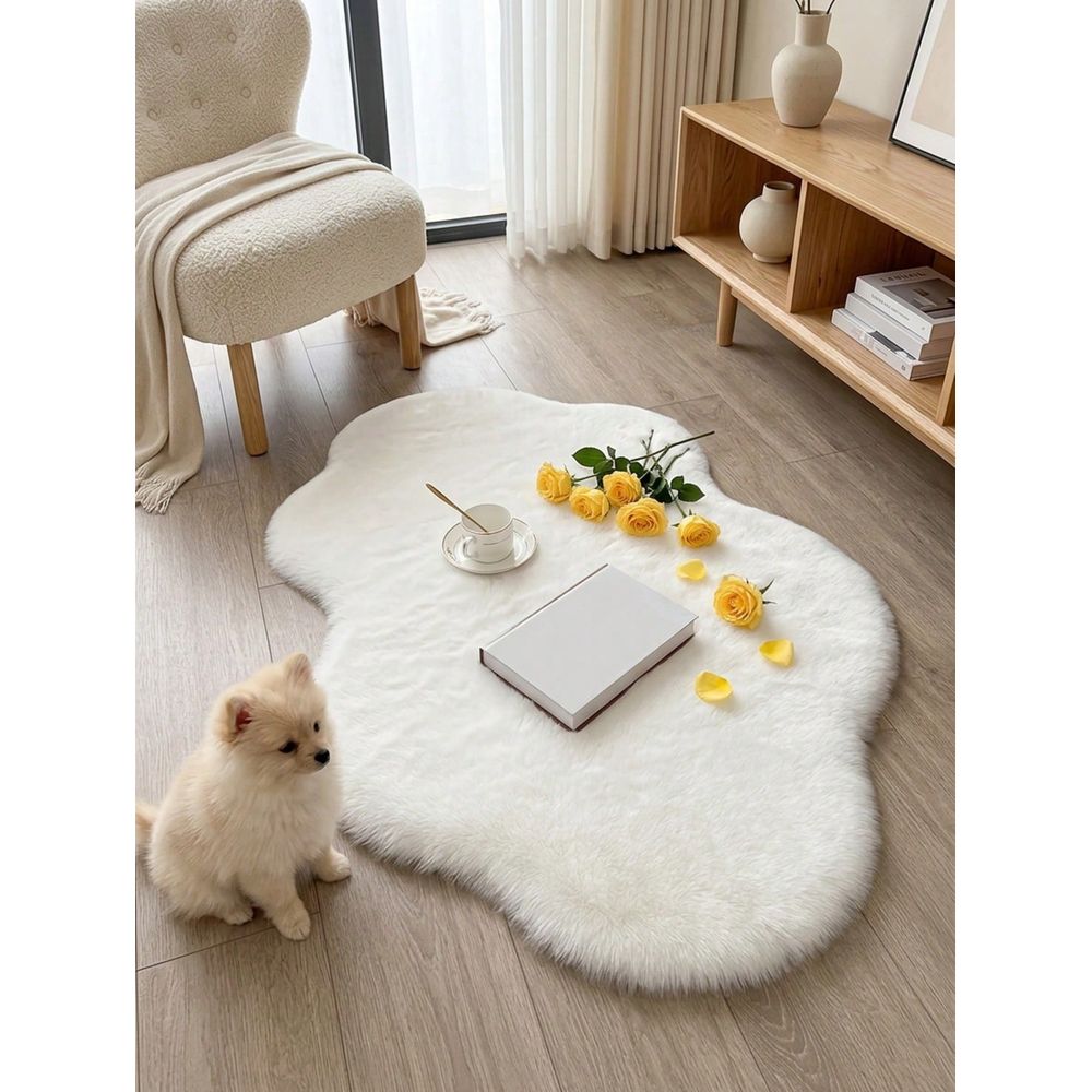 Home Textiles Rug - Flauschiger Teppich, weißer Flächenteppich, für Schlafzimmer,