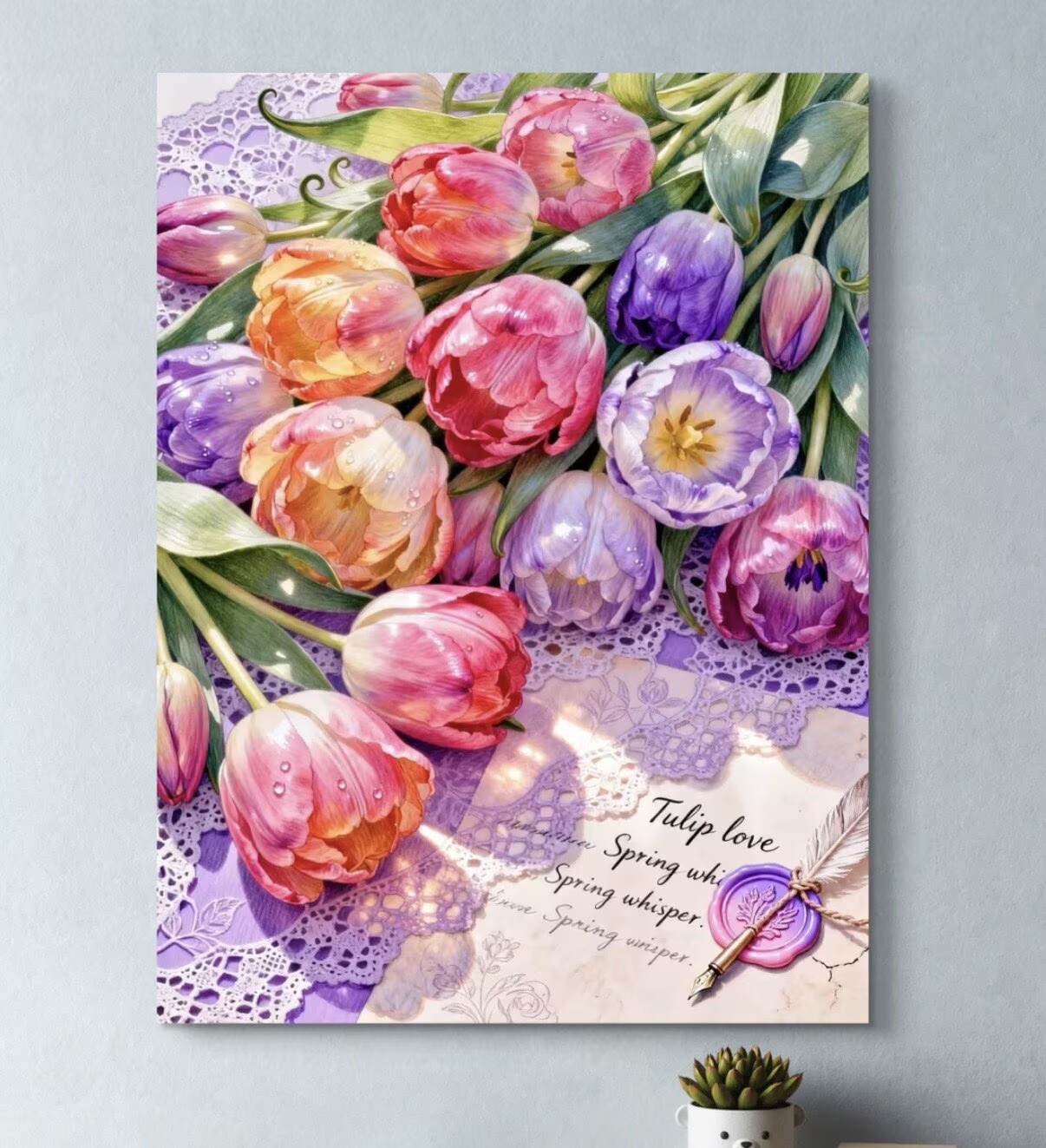 Home Textiles Discount - 9CT 14ct Tulpen-Briefpapier, bedrucktes Set, Kreuzstich-Stickerei,