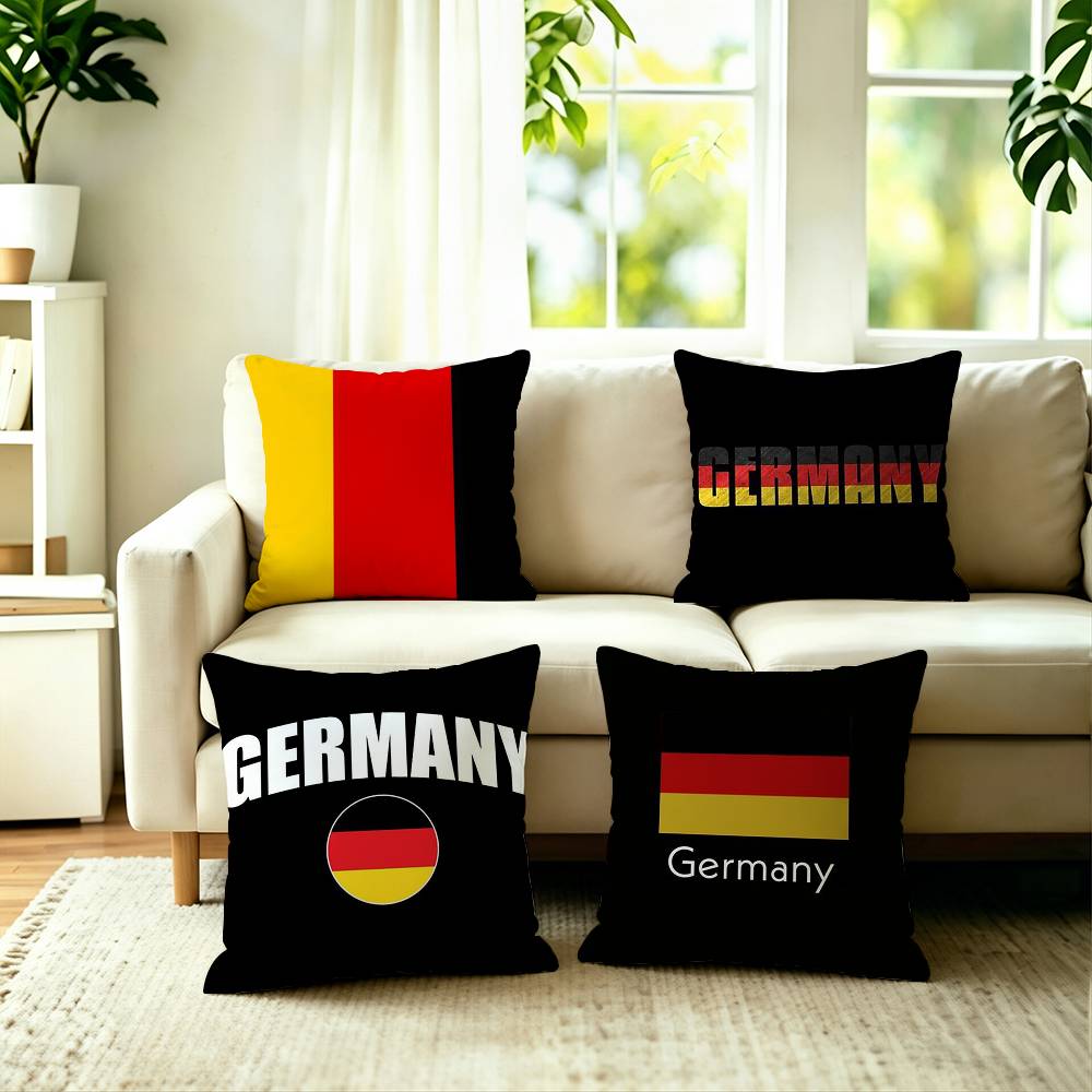Home Textiles Germany - Panzer-Kissenbezug mit Deutschland-Flagge, quadratisch, doppelseitig, Sofakissenbezug,