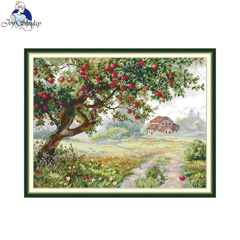 Home Textiles Discount - Joy Sunday Kreuzstich-Set Alter Apfelbaum Aida-Stoff