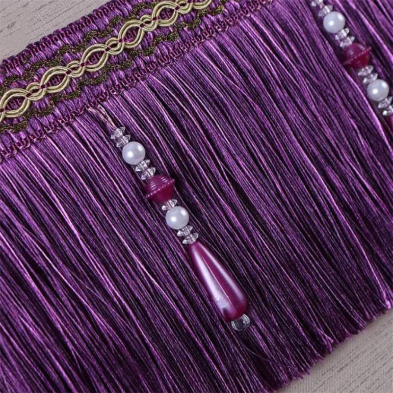 Home Textiles Luxury Curtains - Luxuriöser, exquisiter Perlen-Quastenbesatz, Fransen, Zopfbesatz, Hochzeit,