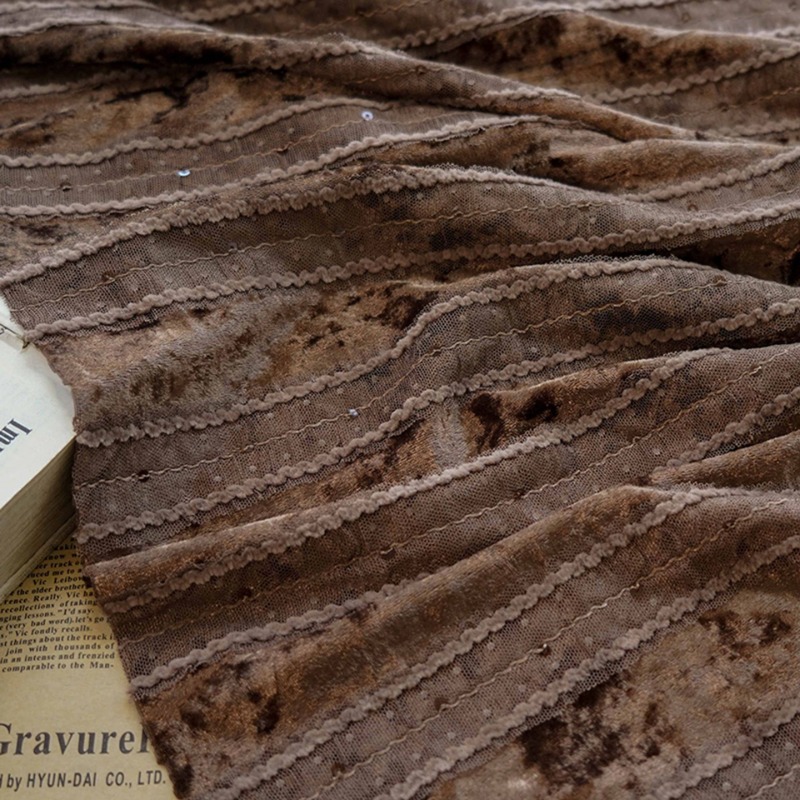 Samt Spitze Streifen Stoff Sti – Home Textiles Luxury Curtains Bewertung und Preis