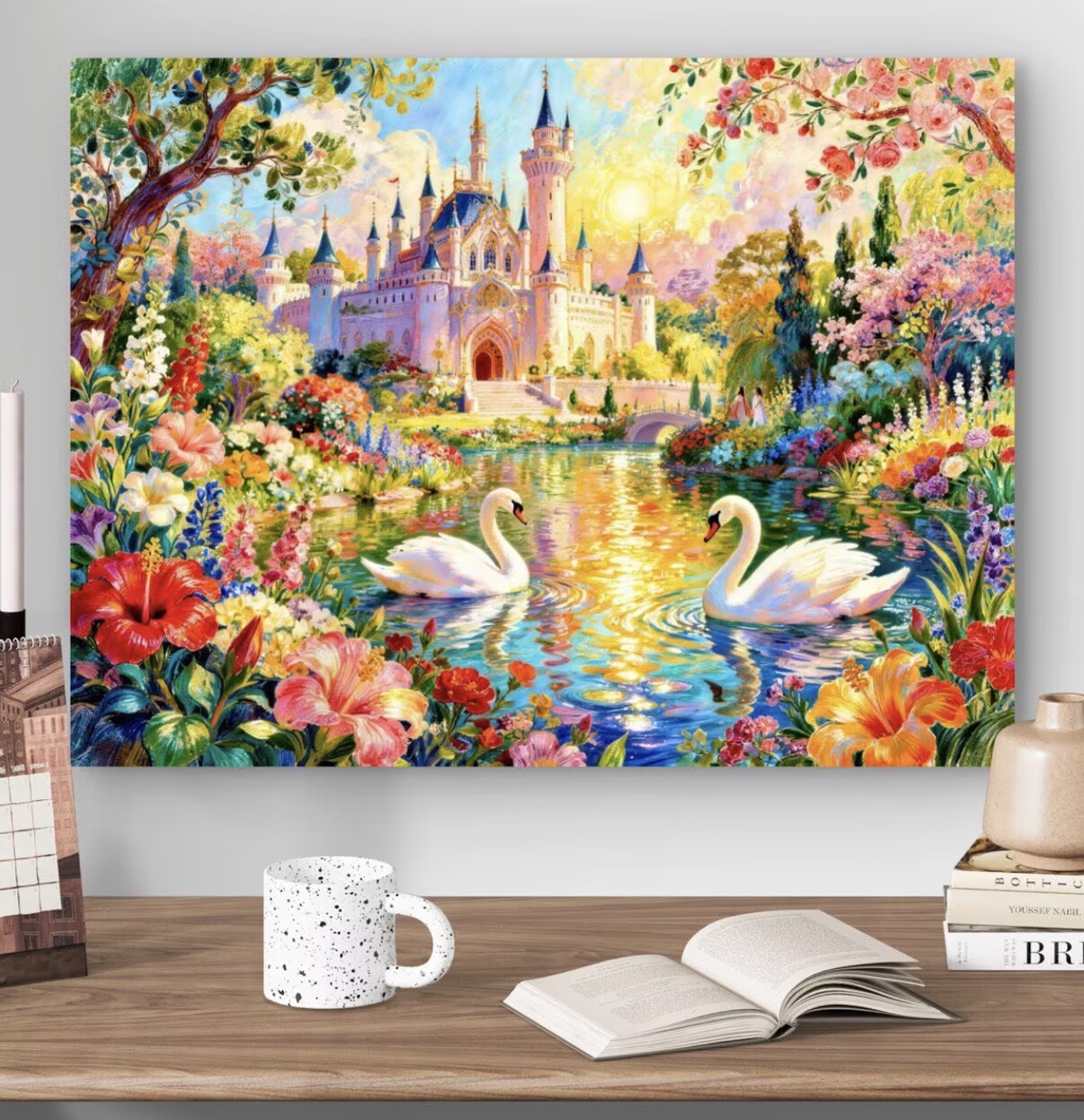 9CT 14ct Swans Castle Bedruckt – Home Textiles Discount Bewertung und Preis
