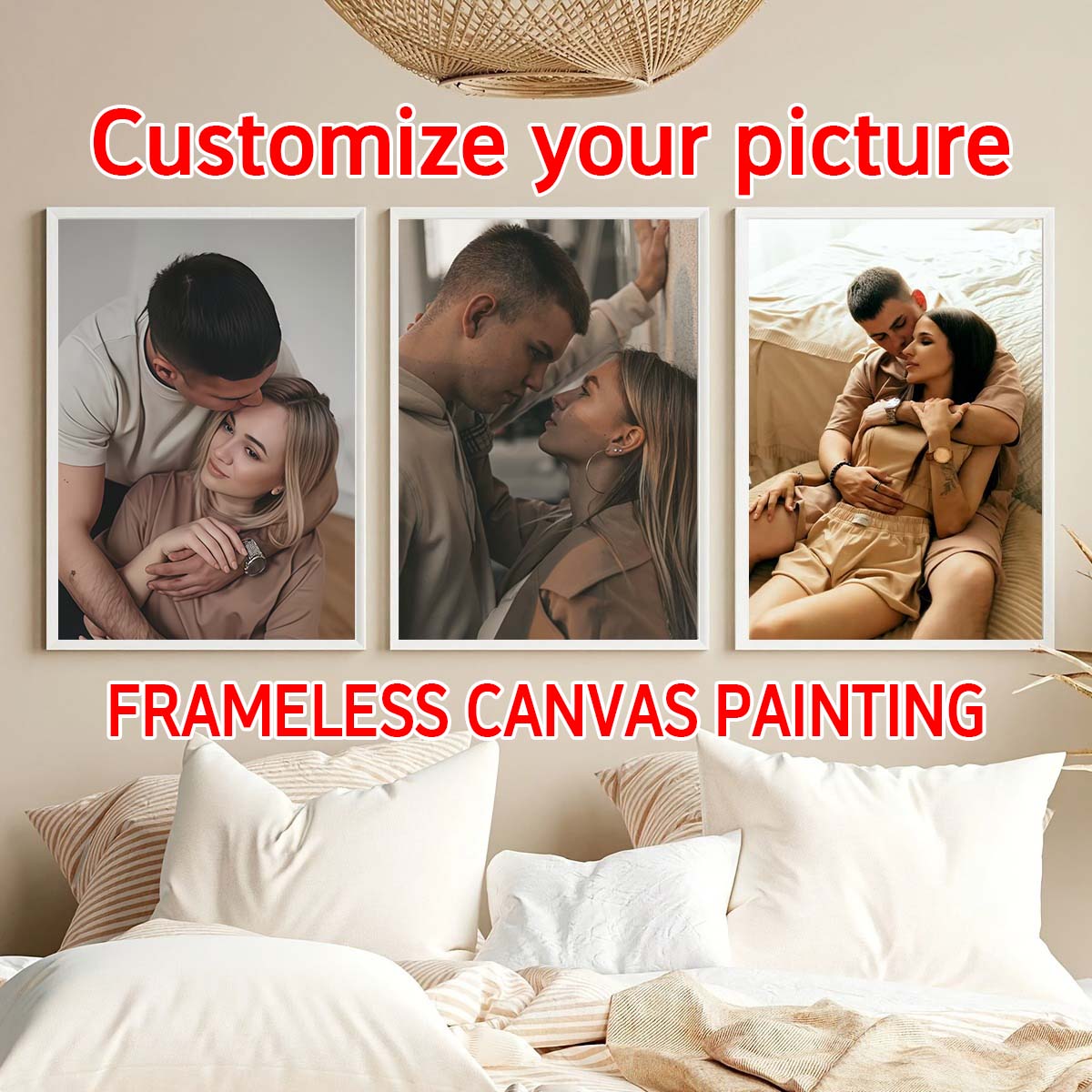 Triptychon - 2D-Foto-Holzrahme – Home Textiles Fabric Bewertung und Preis
