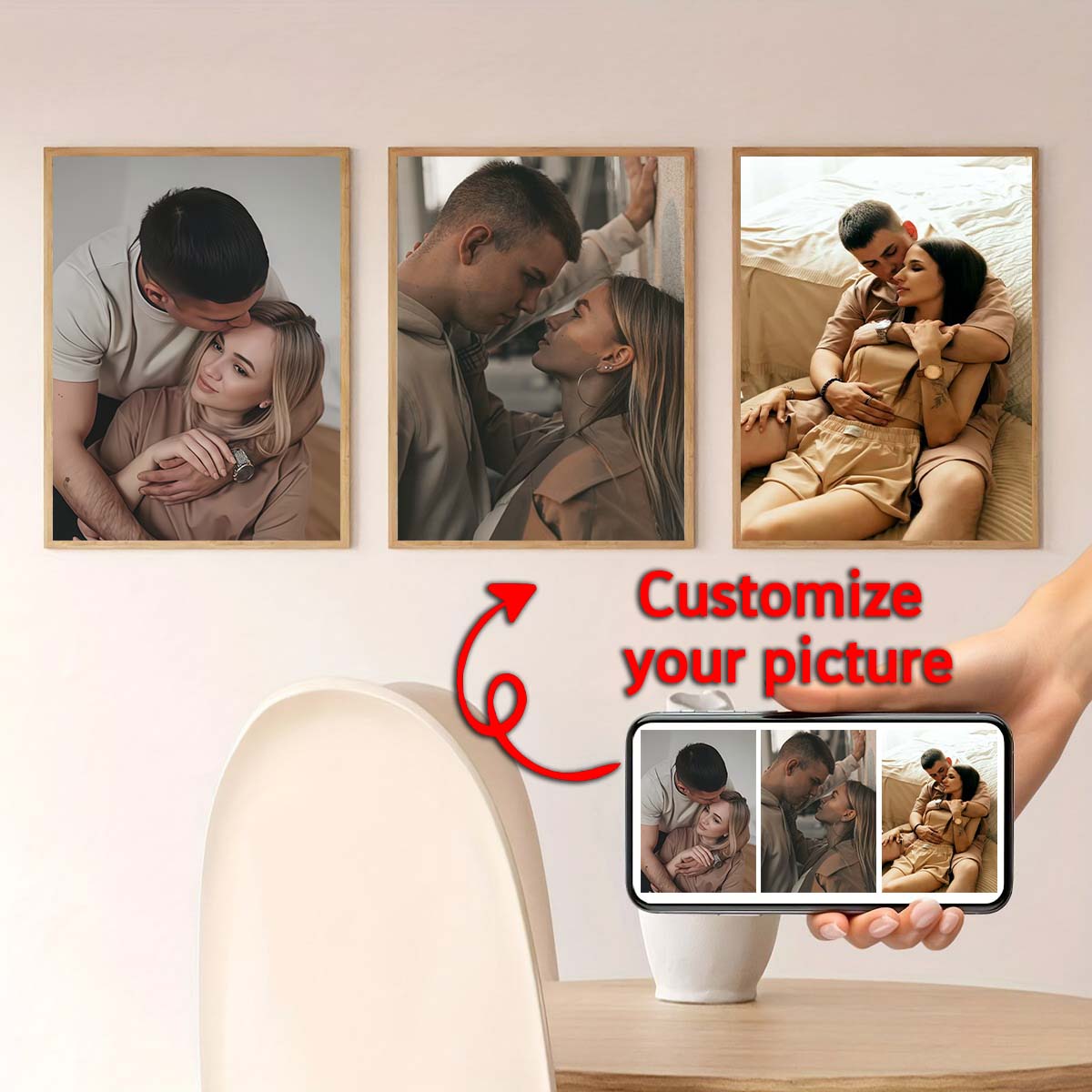 Triptychon - 2D-Foto-Holzrahme – Home Textiles Fabric Bewertung und Preis