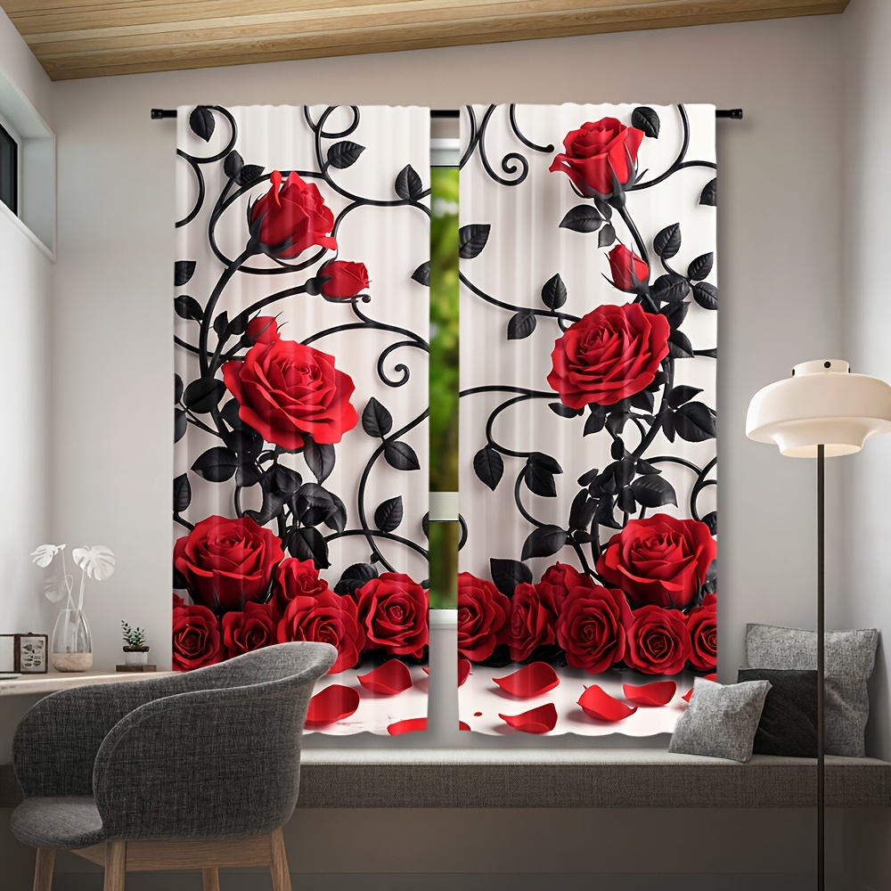 Luxuriöse Vorhänge mit rotem R – Home Textiles Luxury Curtains Bewertung und Preis