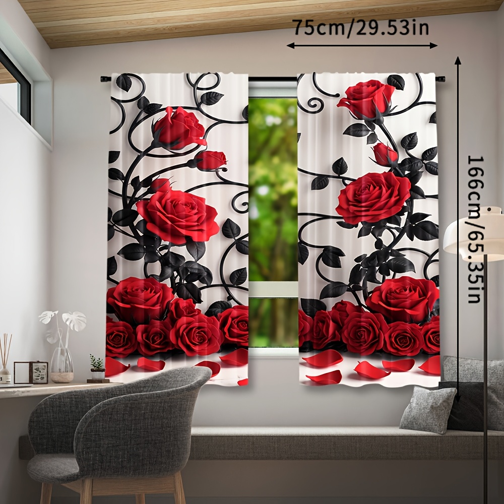 Luxuriöse Vorhänge mit rotem R – Home Textiles Luxury Curtains Bewertung und Preis