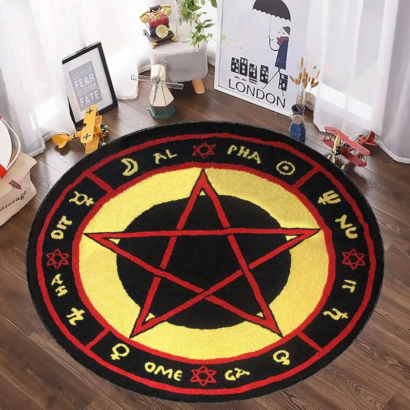 Runder Teppich mit mystischem  – Home Textiles Rug Bewertung und Preis