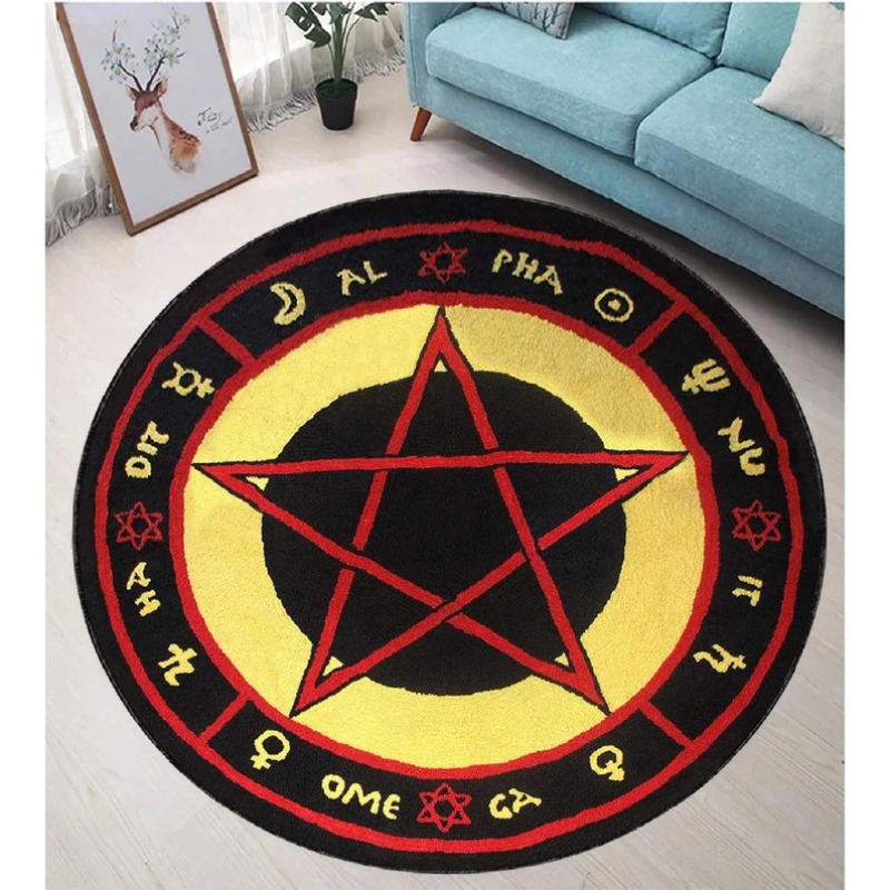 Runder Teppich mit mystischem  – Home Textiles Rug Bewertung und Preis