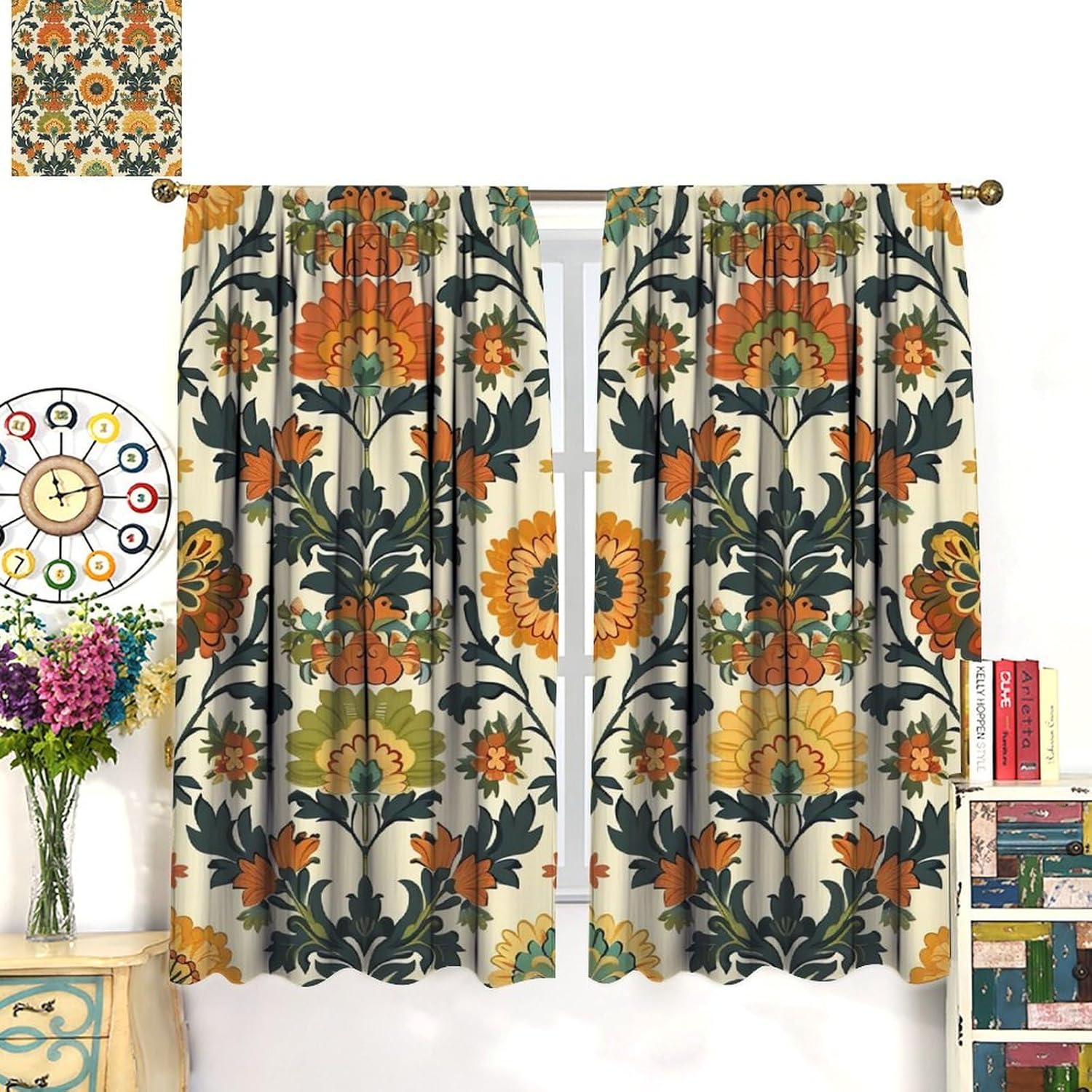 Luxuriöse Vorhänge mit Blumenm – Home Textiles Luxury Curtains Bewertung und Preis