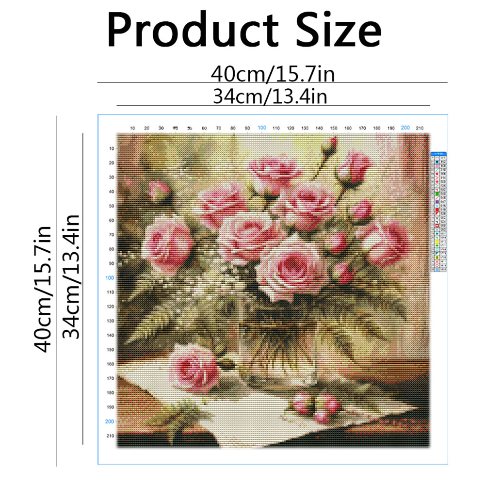 HUACAN Kreuzstich-Sets, Rosen- – Home Textiles Discount Bewertung und Preis