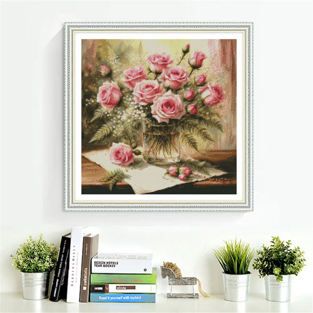 HUACAN Kreuzstich-Sets, Rosen- – Home Textiles Discount Bewertung und Preis