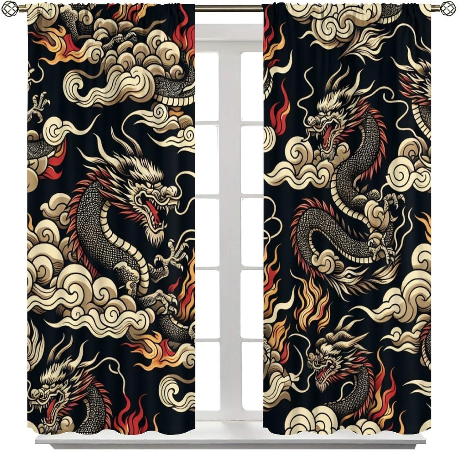 Luxuriöser asiatischer Drachen – Home Textiles Luxury Curtains Bewertung und Preis