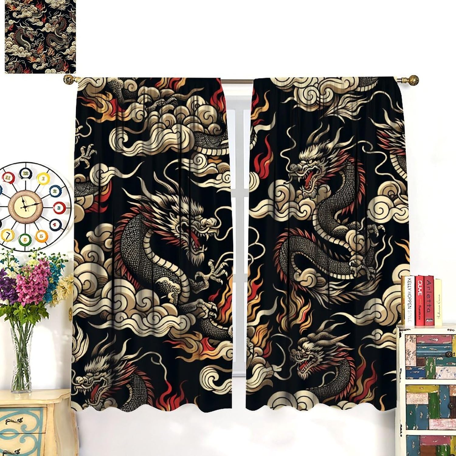 Luxuriöser asiatischer Drachen – Home Textiles Luxury Curtains Bewertung und Preis