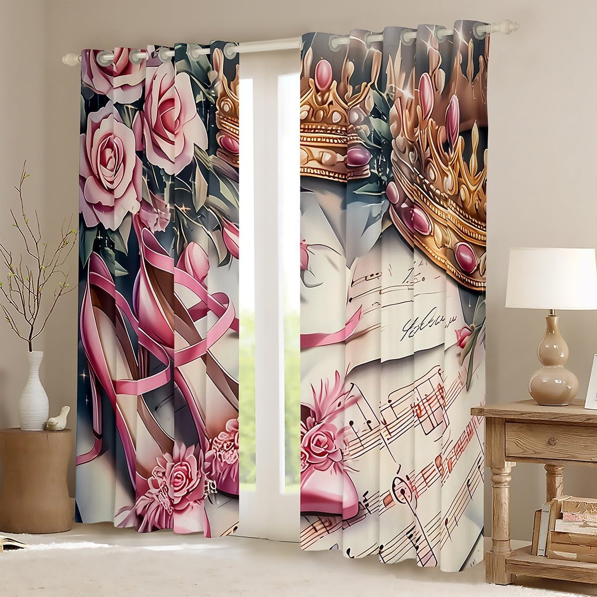 Rosa Rosen-Duschvorhang, Fenst – Home Textiles Luxury Curtains Bewertung und Preis